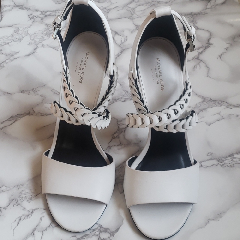 Michael Kors White Crisscross Heels